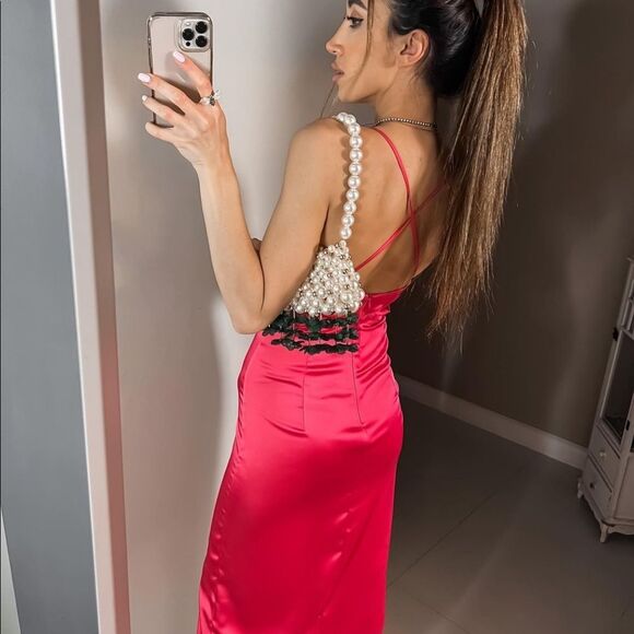 ZARA SATIN EFFECT CUT OUT DRESS - Picture 13 of 16